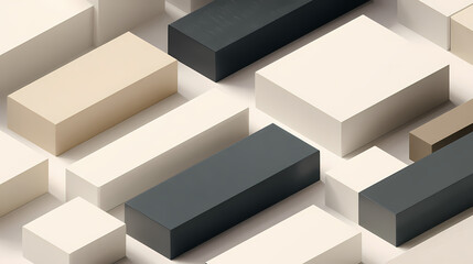 Modular cluster of ivory and slate rectangles