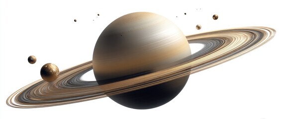 Ringed planet, space, cosmic background, educational use