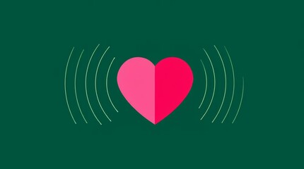 Creative animation of a heart with sound waves demonstrating love and connection in a vibrant digital design