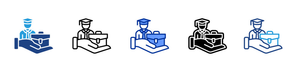 Internship icon sheet multiple style collection