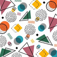 Flat design abstract background with colorful shapes