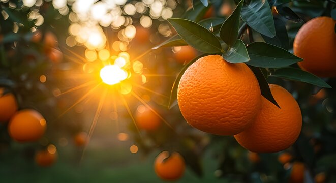 orange tree with oranges - Powered by Adobe