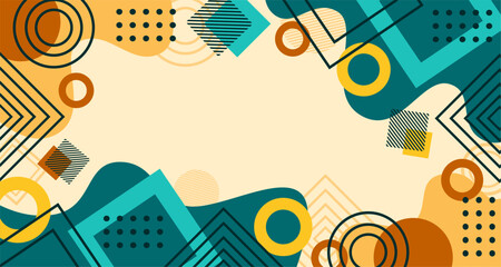 Geometric abstract memphis art background