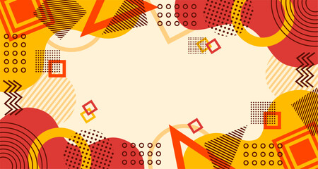 Memphis style design background template graphics