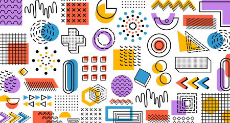 Memphis abstract geometric shapes background