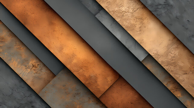 Slate and rust slabs crossing diagonally with blended color transition