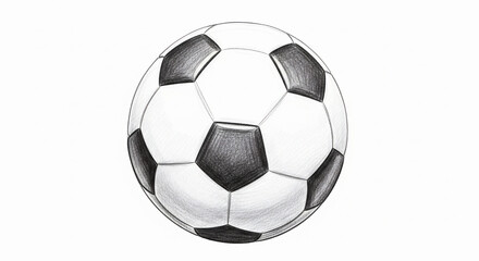 Fototapeta premium Sketch of Classic Soccer Ball on White Background