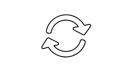 Interface icon hand drawn refresh icon vector illustration, reload symbol, sync sign, rotation arrow, loop, cycle, repeat icon vector