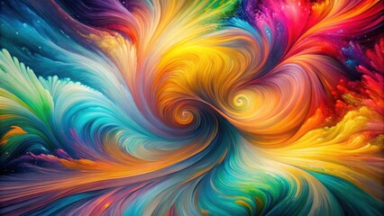 Fototapeta premium Abstract Whirlwind of Vibrant Hues, Swirling Colors in a Dynamic Composition, a Symphony of Painted Strokes