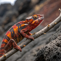 Fototapeta premium lizard on a branch