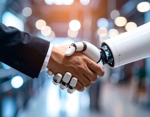 Human and robot handshake