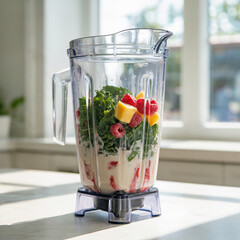 Licuadora con Ingredientes Frescos para Smoothie