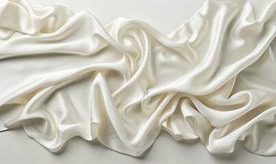 Obraz premium Elegant soft ivory silk fabric texture background with smooth drapes