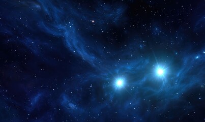 Obraz premium Deep space nebula with two bright stars