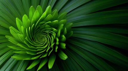Vibrant Green Spiral Plant Closeup