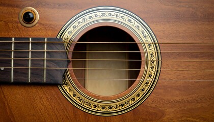 Close-up acoustic guitar soundhole (1)