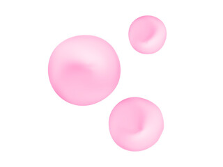 Glossy Pink Spheres, Isolated Element. Soft Texture, Circle Shape, Transparent Background