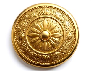 Ornate gold round decorative element