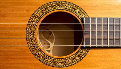 Close-up acoustic guitar soundhole (2)