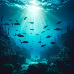 Fototapeta premium Underwater coral reef scene (1)