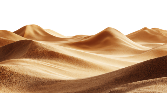 Golden Sand Dunes Desert Landscape, PNG