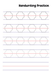Handwriting Practice Sheets for Kids &ndash; Prewriting Tracing Lines, Curves, Patterns, Spirals, Triangles, Square's, zigzag, hexagonal , circles, opals, etc. for Fine Motor Skills Development.