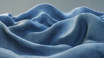 Obraz premium Abstract Light Blue Fabric Waves Background for Interior Design
