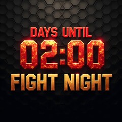 UFC countdown timer template: 'DAYS UNTIL FIGHT NIGHT' 