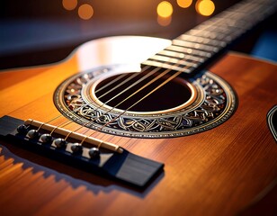 Fototapeta premium Close-up acoustic guitar
