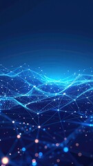 An intricate abstract technology background featuring a network of interconnected lines and dots, symbolizing digital communication and innovation.