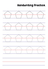 Handwriting Practice Sheets for Kids – Prewriting Tracing Lines, Curves, Patterns, Spirals, Triangles, Square's, zigzag, hexagonal , circles, opals, etc. for Fine Motor Skills Development.