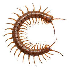 Obraz premium Scutigera Insect, Orange-Brown, No Background