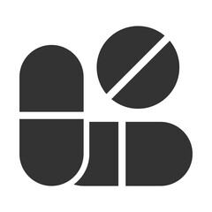 Pills Icon Glyph Style. Vector Illustration Design