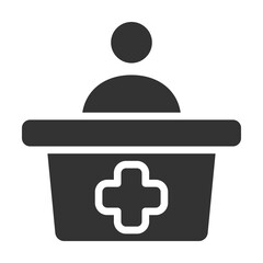 Pharmacist Icon Glyph Style. Vector Illustration Design