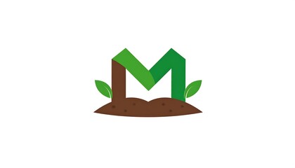 Initial M logo, green and earth tone