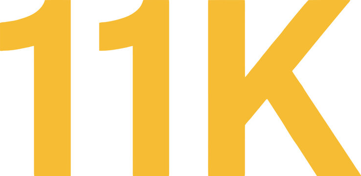 3D Render of a Bold Eleven Thousand, 11K, Achievement
