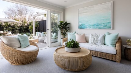 Coastal Living Room Interior Design: Serene Beach House Vibe