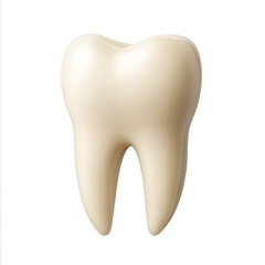 Isolated 3D rendering of a human tooth on a transparent background. Realistic molar with anatomically accurate structure, ideal for use in dental projects, medical illustrations, and educational mater