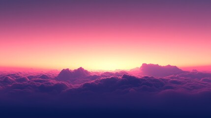 Obraz premium High-altitude sunset through clouds