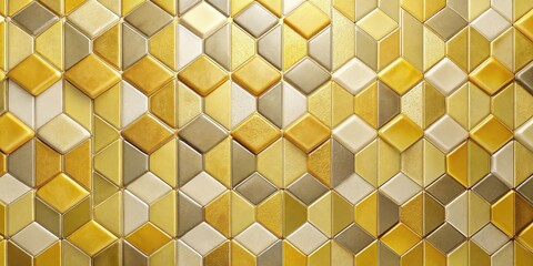 Abstract Gold and Beige Hexagon Tile Pattern A Luxurious Textured Background for Design Projects