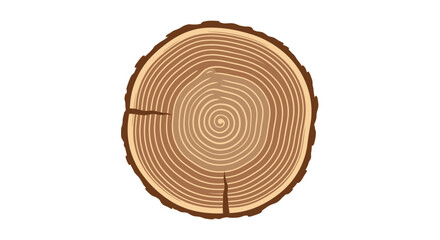 Minimalist Tree Trunk Cross Section Revealing Concentric Annual Rings and Natural Growth Patterns representing ecological assessment and growth