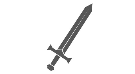 Isolated image of sword with metallic sharp blade representing medieval weapon of war