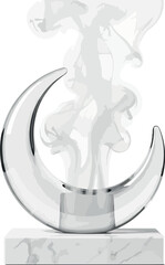 Obraz premium 3D Render of a Modern Aroma Diffuser with Smoke on Marble Base