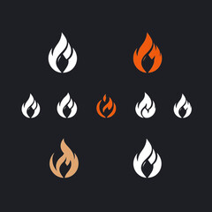 set of fire icons