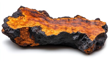 Chaga healthy vitality mushroom, Inonotus obliquus png on white background