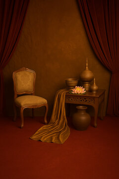 background studio golden vintage Thai elegance