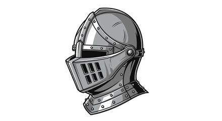 Medieval Knight's Helmet Illustration: A symbol of bravery, chivalry, and armor ready for historical adventures or gaming concepts
