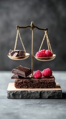 Chocolate and Raspberries on Scales