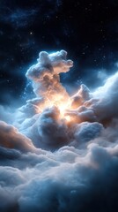 Ethereal Cloudscape with Radiant Light