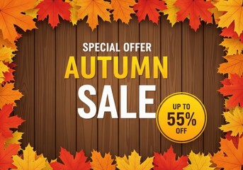 Autumn sale special offer with 55 percent discount